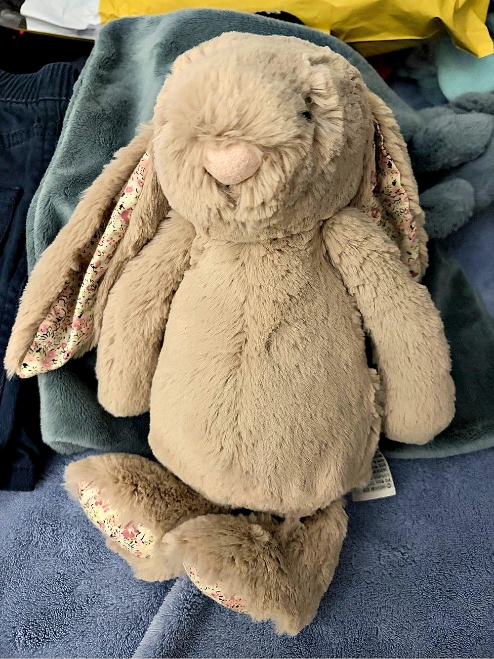 3 Jellycat bunnies Blossom Beige Bunny Petal Stuffed Bunny Plush Toy Set in Brow
